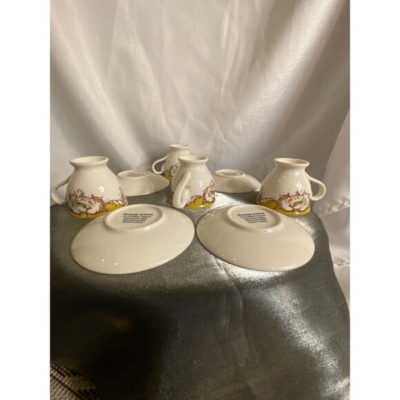 8 Piece Set of Gracie China Demi Tasse Cups with Saucers Birds Berries EUC - Picture 9 of 15